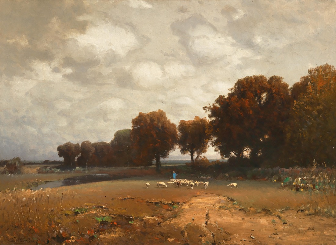 Ludwig Willroider - A Vast Landscape with Sheep
