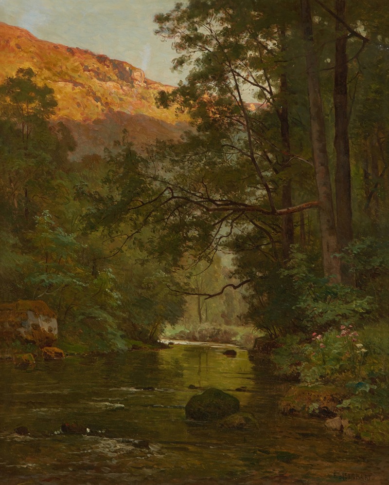 Marie-Victor-Emile Isenbart - Bord de rivière, effet de lumière, dans le Doubs
