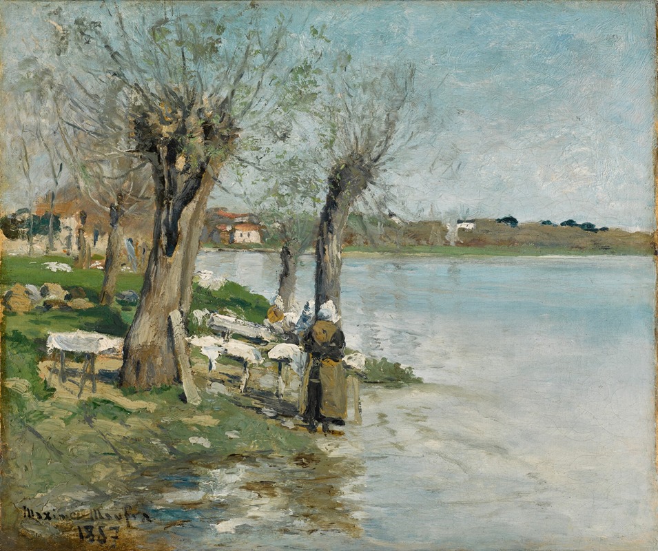 Maxime Maufra - Lavandières au bord d’une rivière près de Nantes