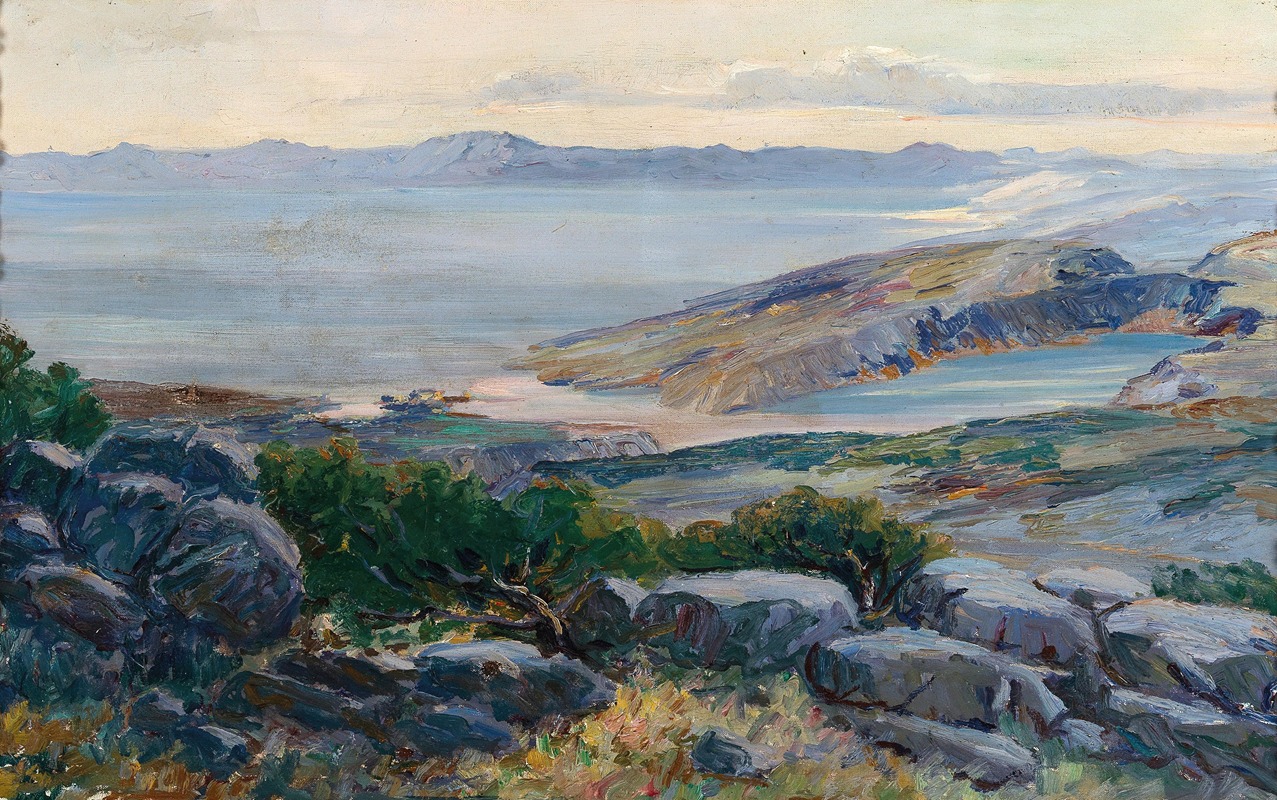 Menci Clement Crnčić - A View of the Adriatic Coast from Plase, near Rijeka