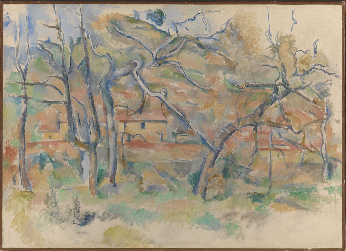 Paul Cézanne - Trees and house, Provence
