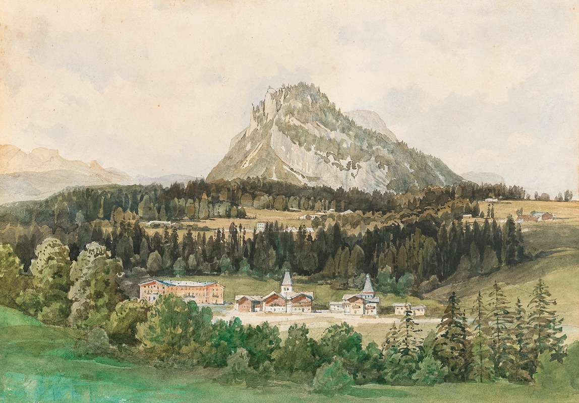Thomas Ender - A view of Bad Aussee with Loser mountain