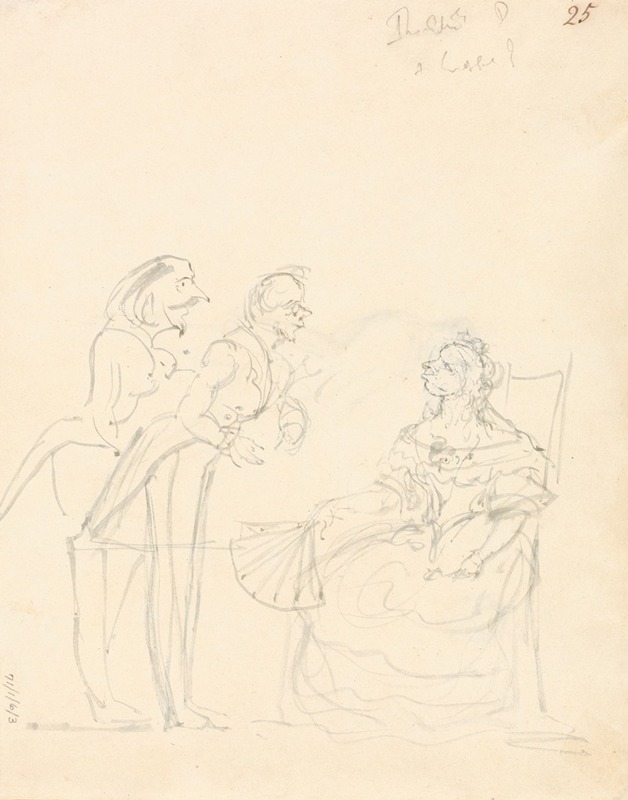 Sir John Everett Millais - Two Gentlemen Talking to a Seated Lady