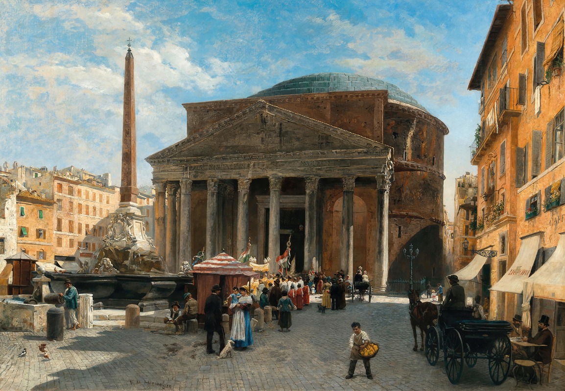 Veronika Maria Herwegen-Manini - Rome, a View of the Pantheon
