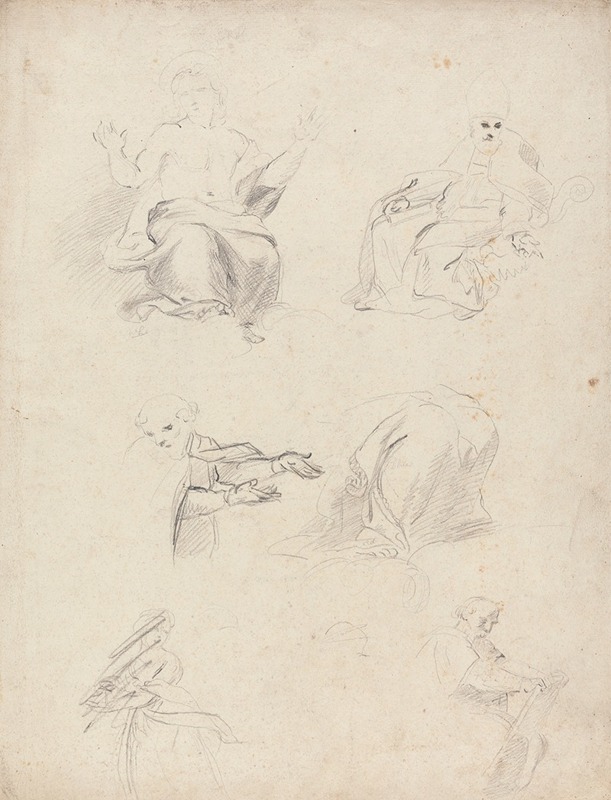 Sir Joshua Reynolds - Sheet of Figure Studies from Raphael’s Disputation