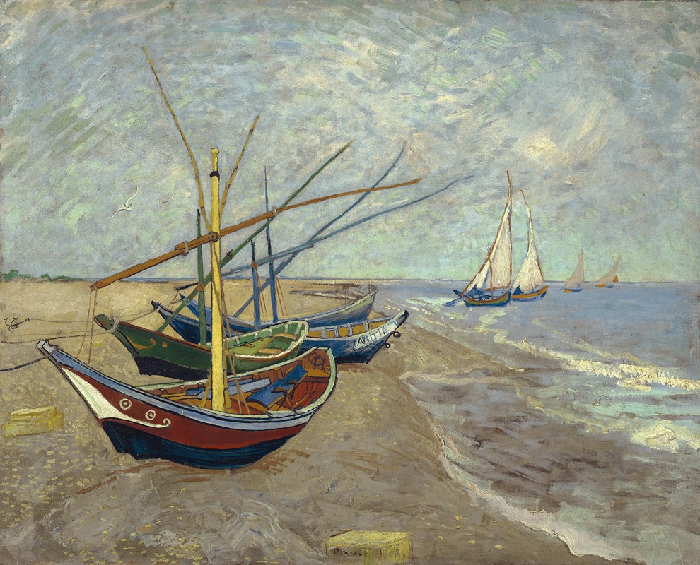 Vincent van Gogh - Fishing boats on the beach at Les Saintes-Maries-de-la-Mer