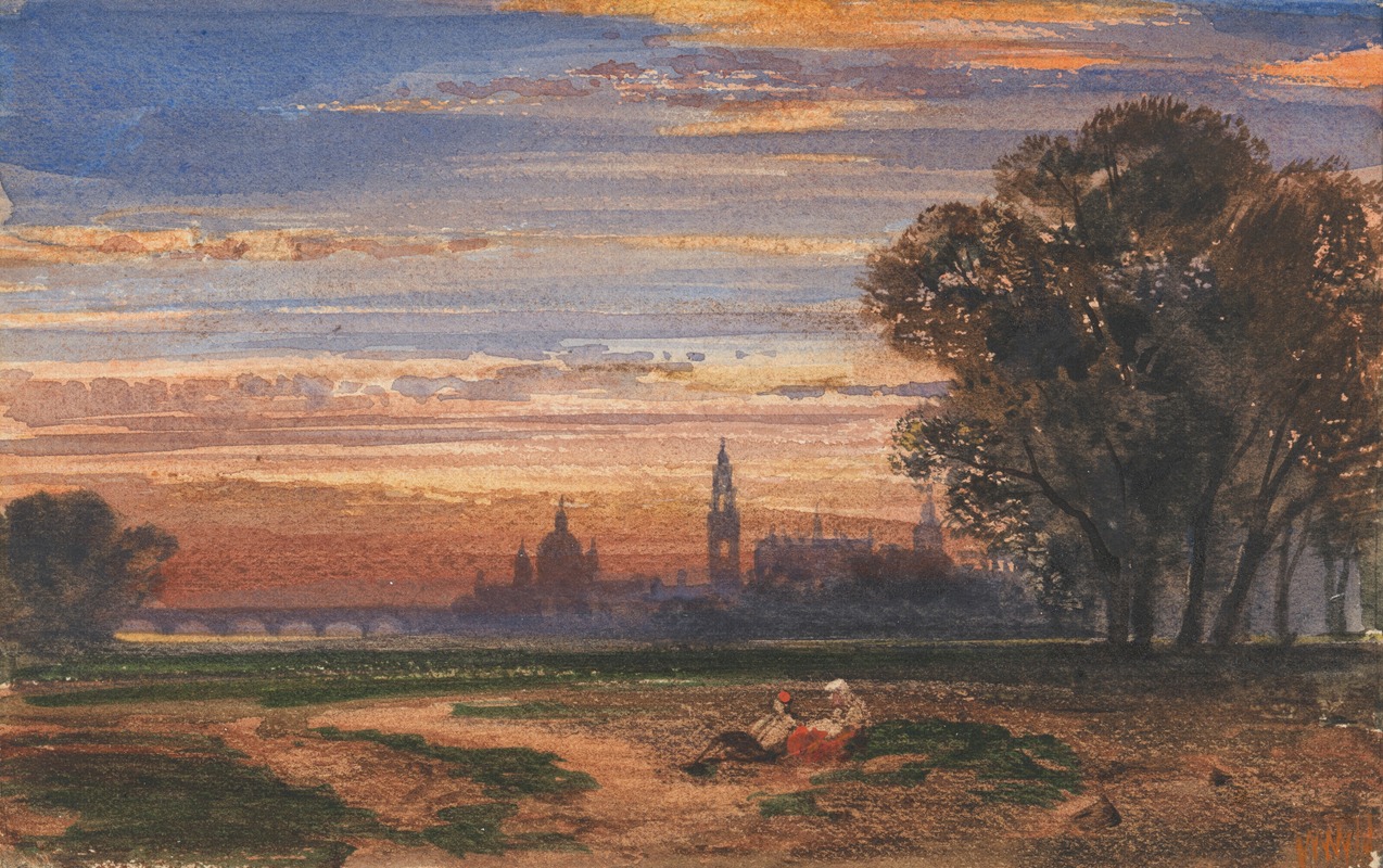 William Wyld - Dresden at sunset