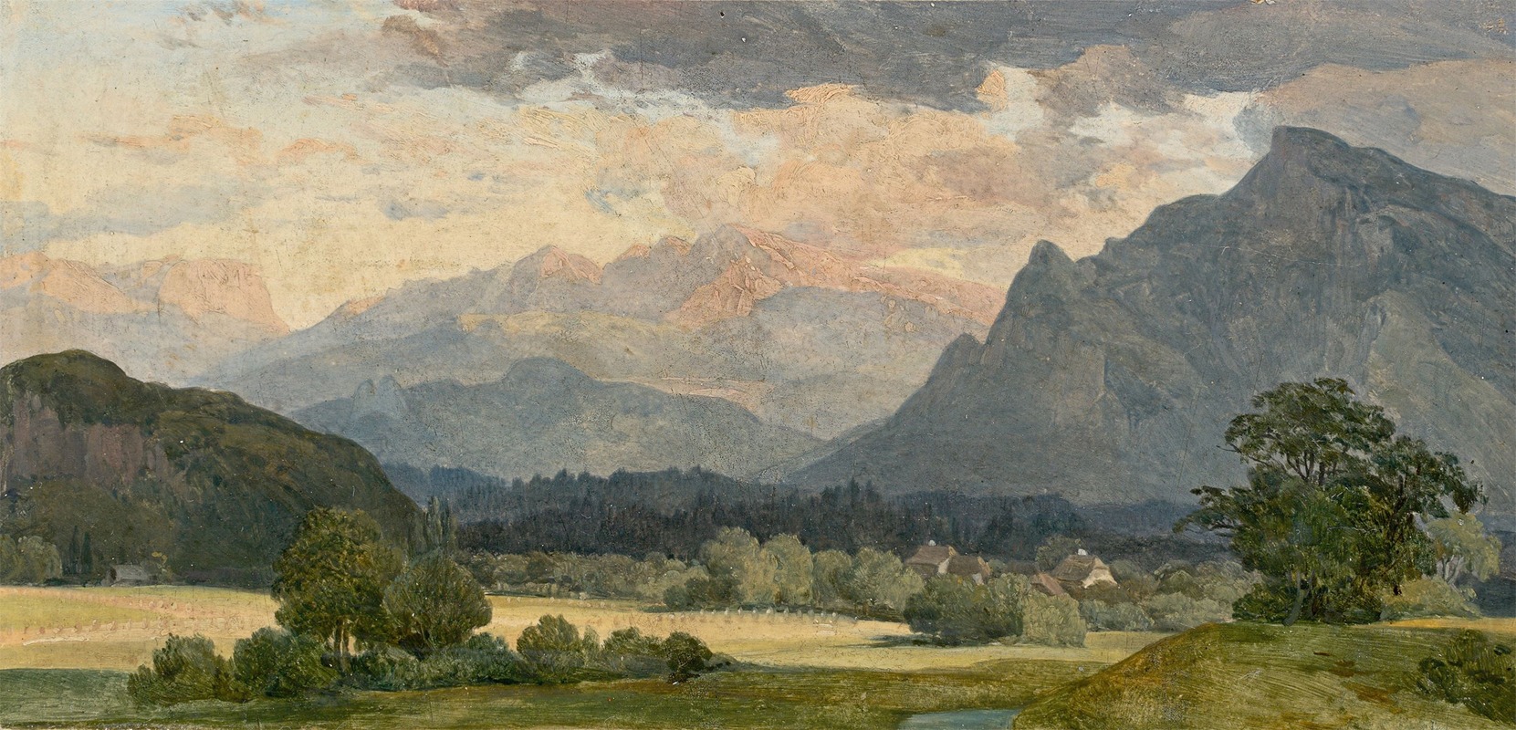 August Heinrich - View of the Tennengebirge mountains near Salzburg