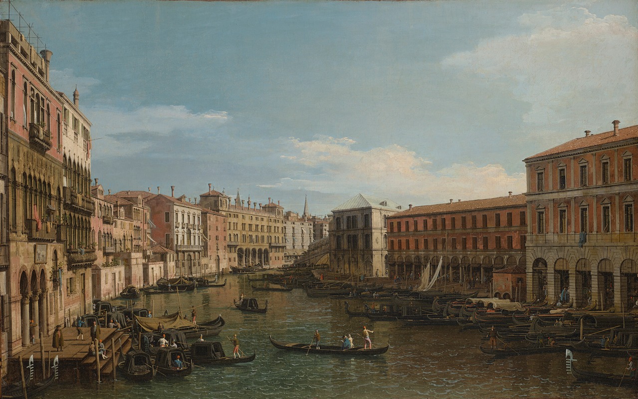 Canaletto - Venice, the Grand Canal looking South, from the Ca’ Da Mosto toward the Rialto Bridge