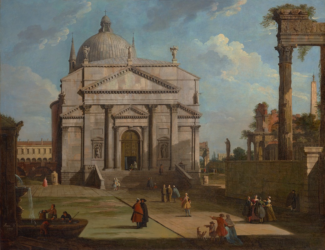 Canaletto - A capriccio with the church of the Redentore
