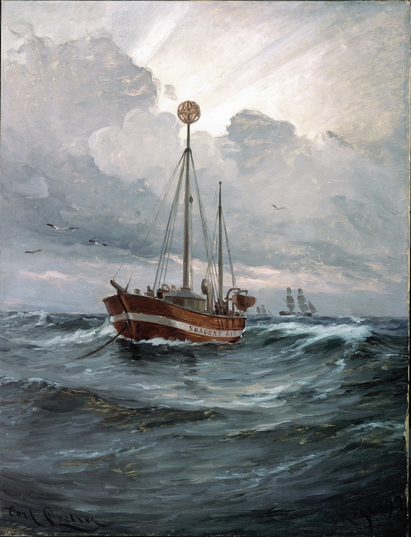 Carl Locher - The lightship at Skagen Reef