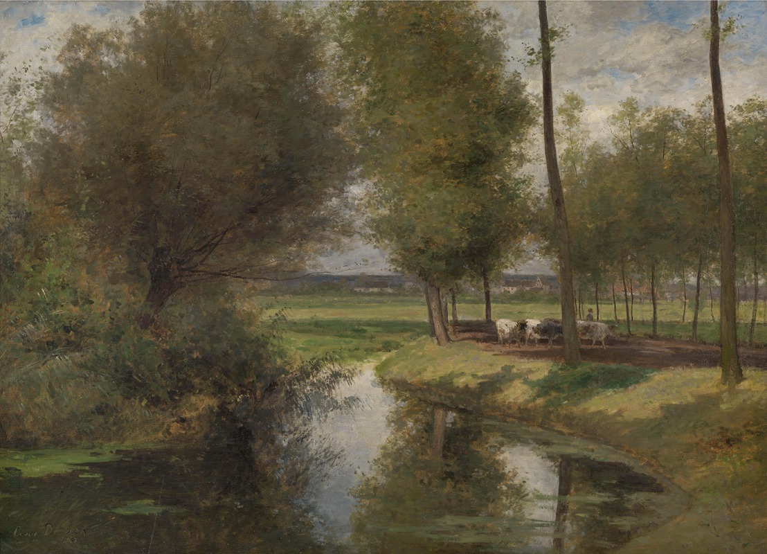 César De Cock - Landscape by the River Lys