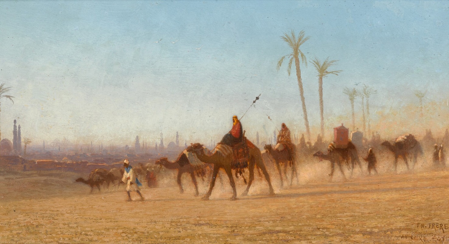 Charles Théodore Frère - A Camel Caravan