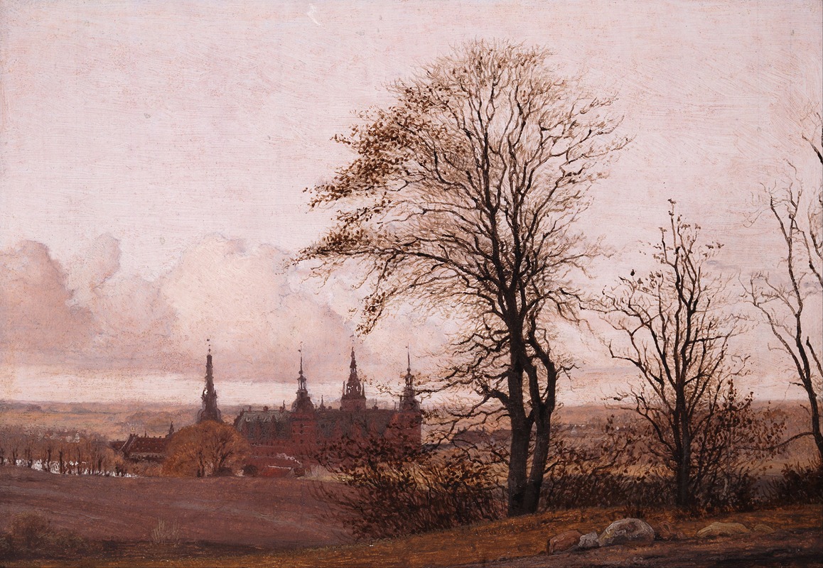 Christen Købke - Autumn Landscape. Frederiksborg Castle in the Middle Distance