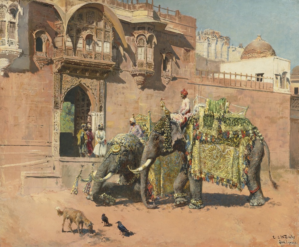 Edwin Lord Weeks - Les éléphants du Rajah de Jodhpore