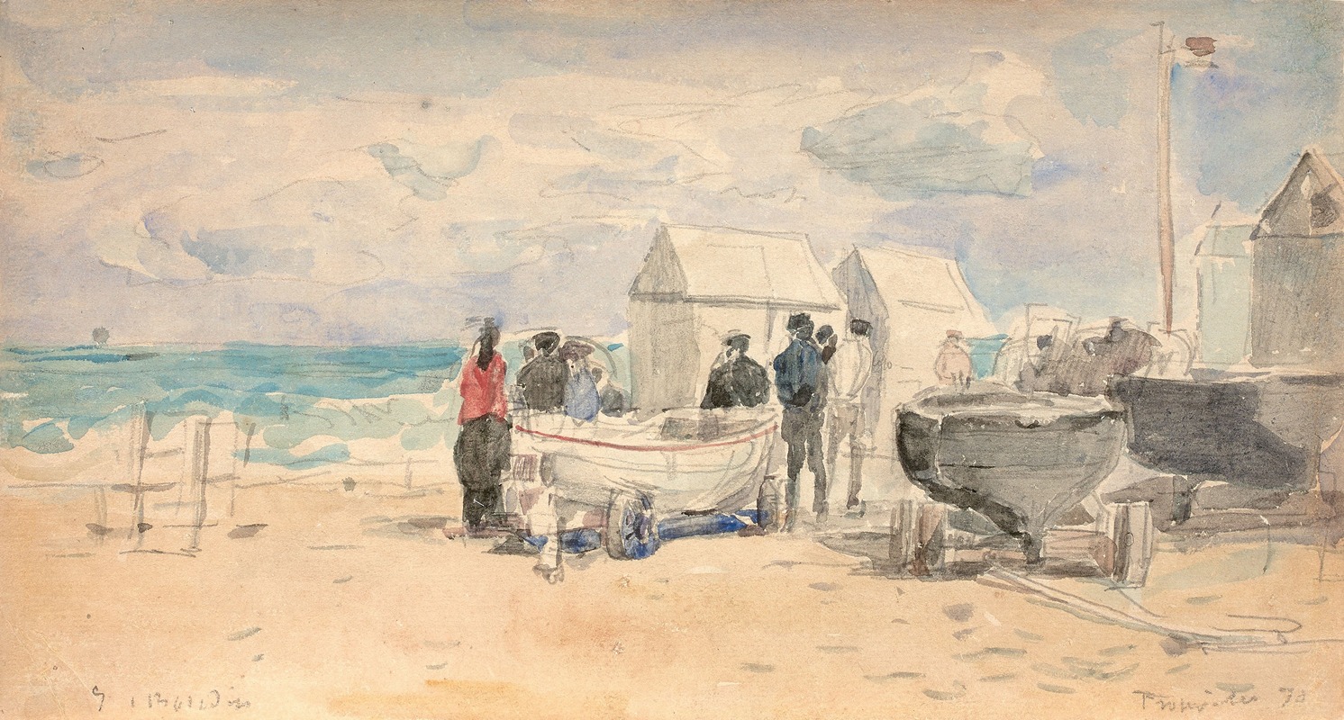 Eugène Boudin - Les canots sur la plage à Trouville