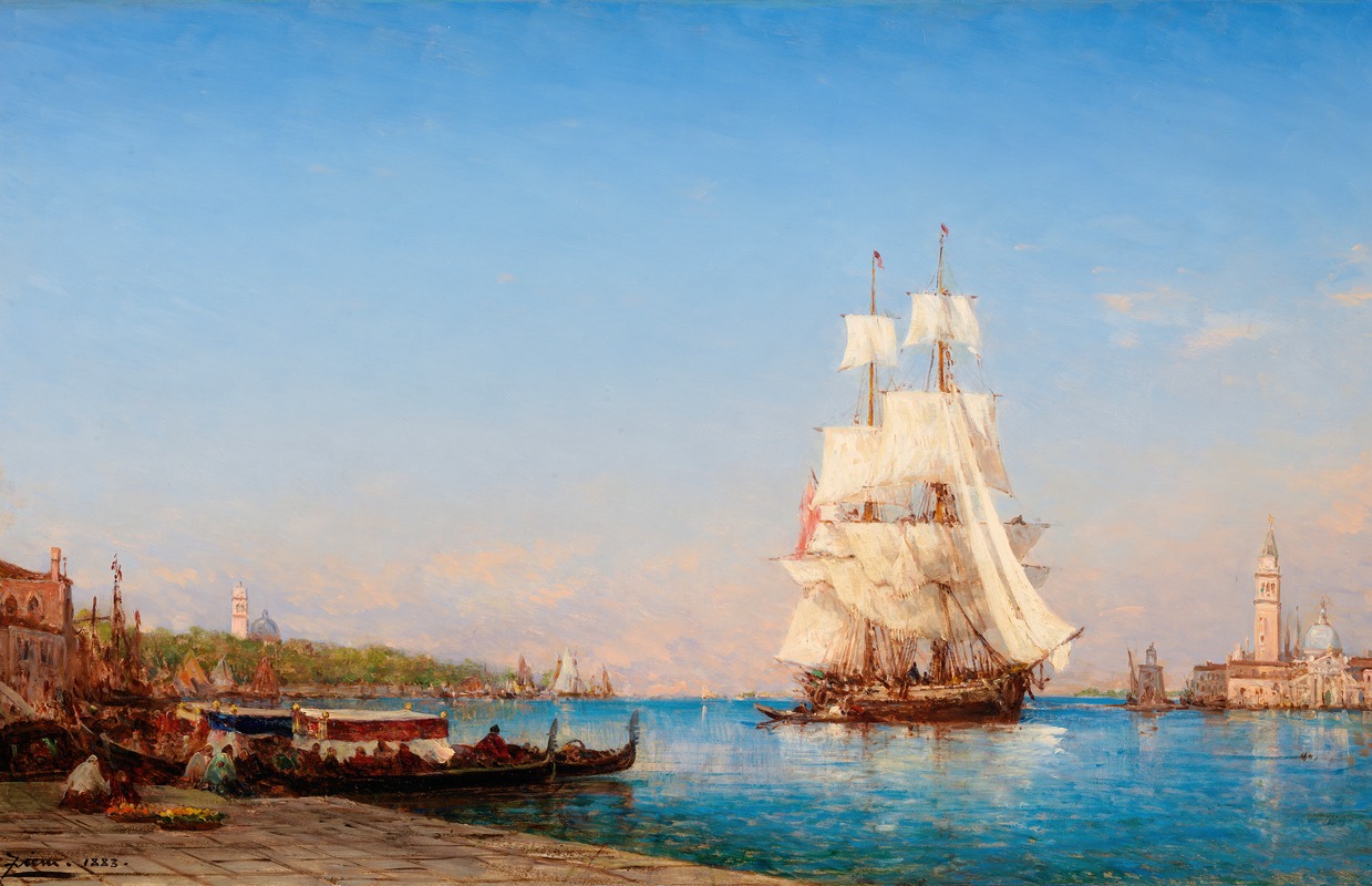 Félix Ziem - Venice; a Sailing Ship