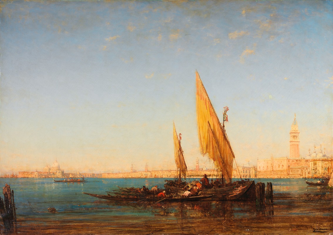 Félix Ziem - Venice; a Scene with Boats