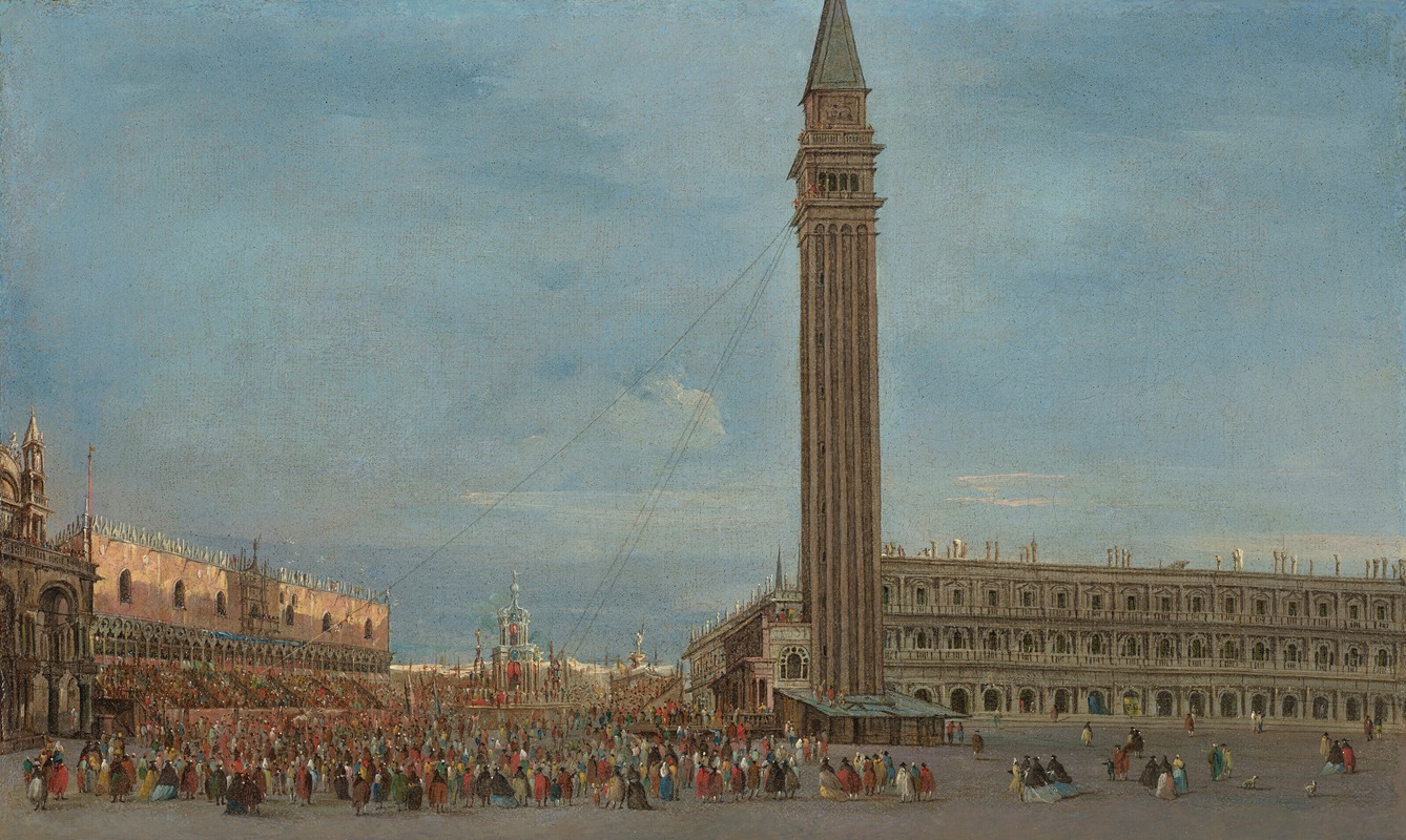 Francesco Guardi - Venice, the Piazzetta San Marco with the Festival of Giovedì Grasso