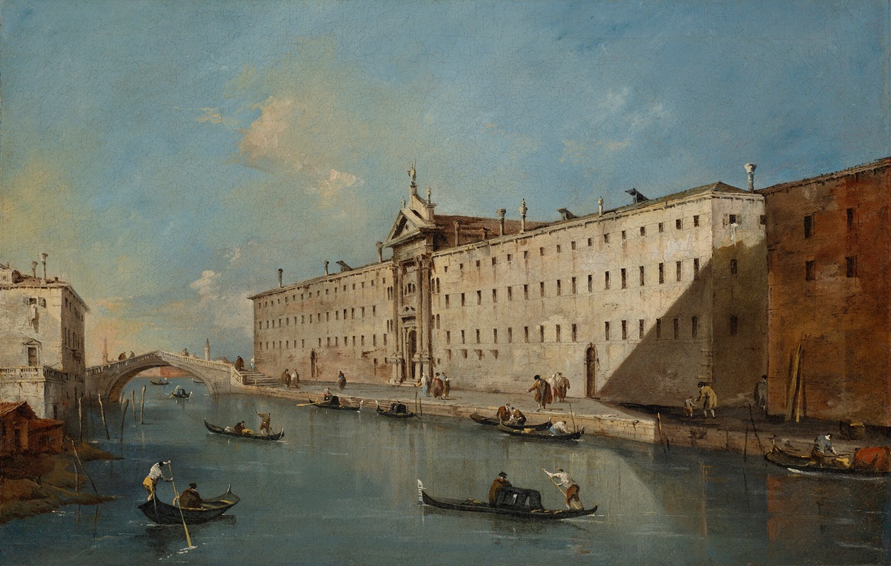 Francesco Guardi - Venice, the Rio Dei Mendicanti looking North with the church of San Lazzaro dei Mendicanti