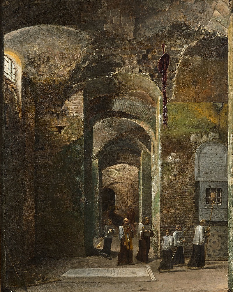 François-Marius Granet - Procession dans la crypte de San Martino ai Monti à Rome