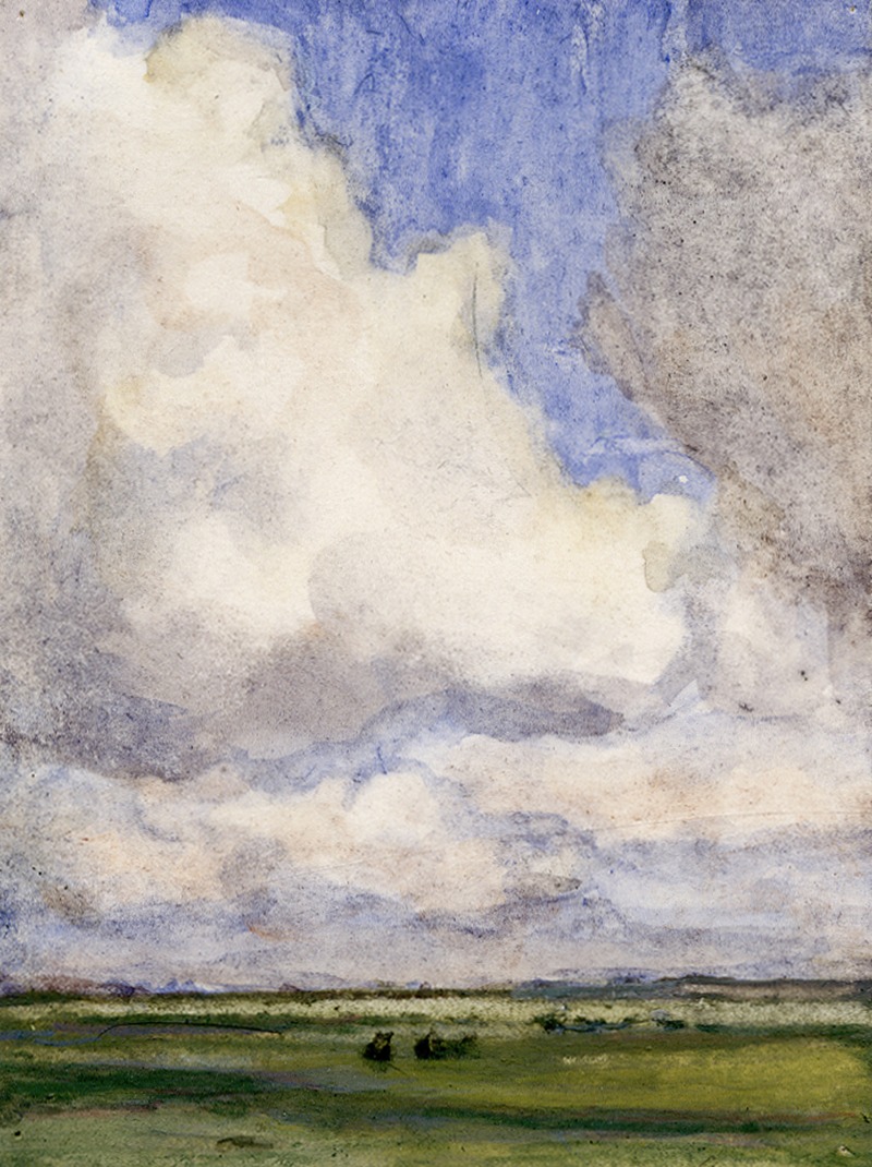 Frans Smissaert - Hoge wolkenlucht boven weilanden