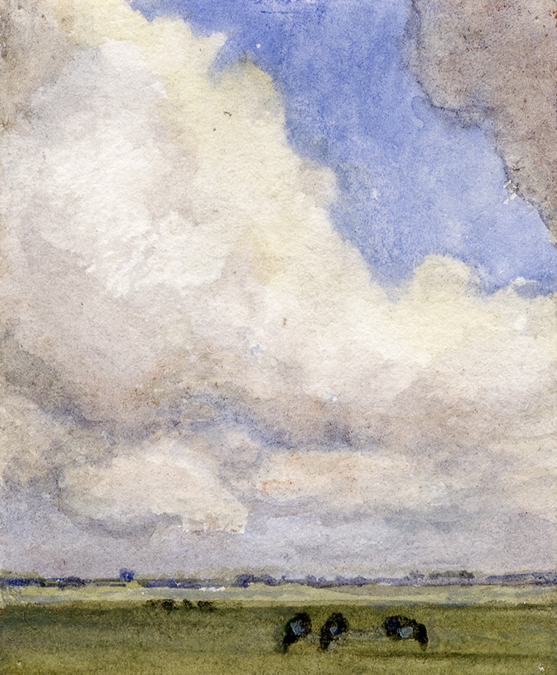 Frans Smissaert - Hoge wolkenlucht boven weilanden