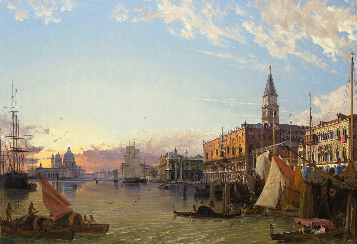Friedrich von Nerly - The Doge’s Palace and the Piazzetta di San Marco with a View of the Grand Canal and Santa Maria Della Salute Beyond