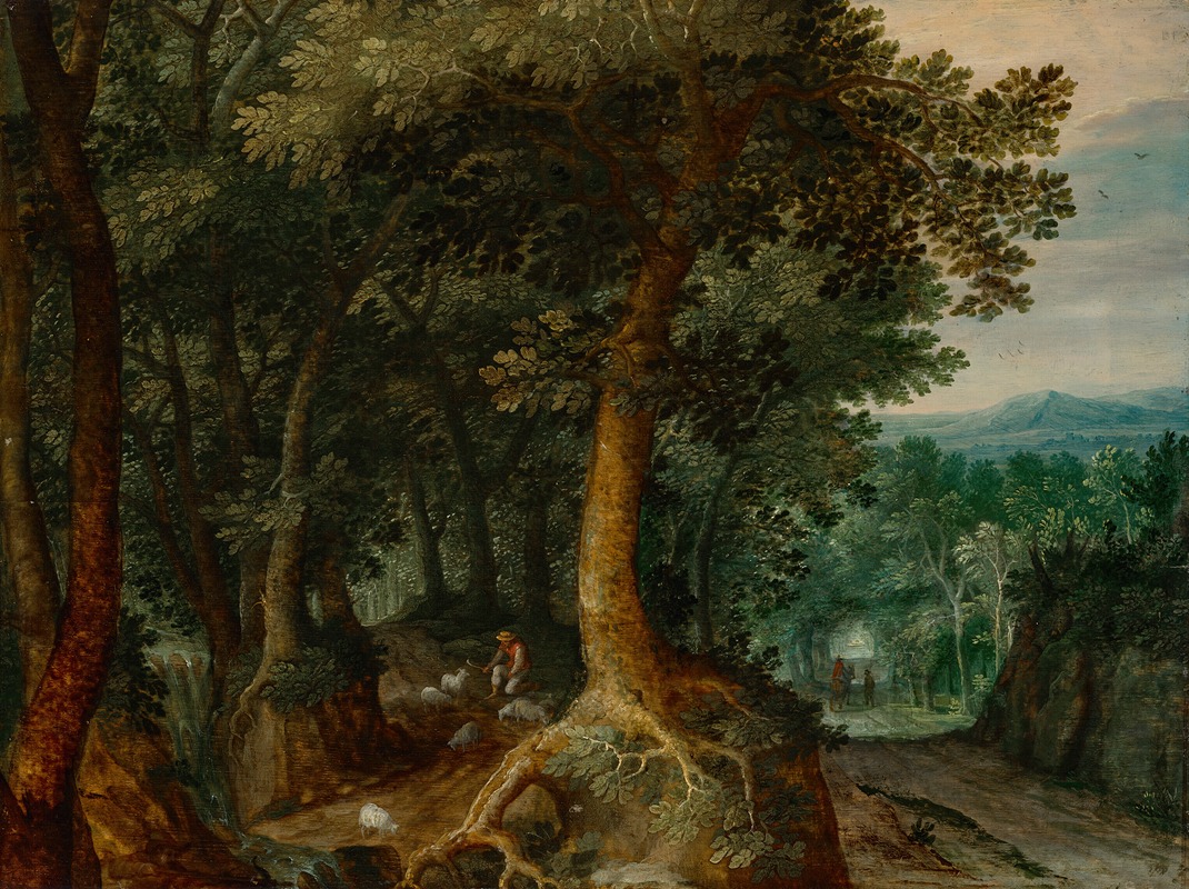 Gillis van Coninxloo - A shepherd in a wooded landscape