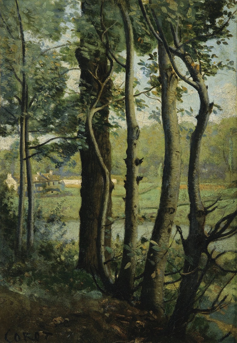 Jean-Baptiste-Camille Corot - Les Evaux, près Château-Thierry, chemin bordé d’arbres