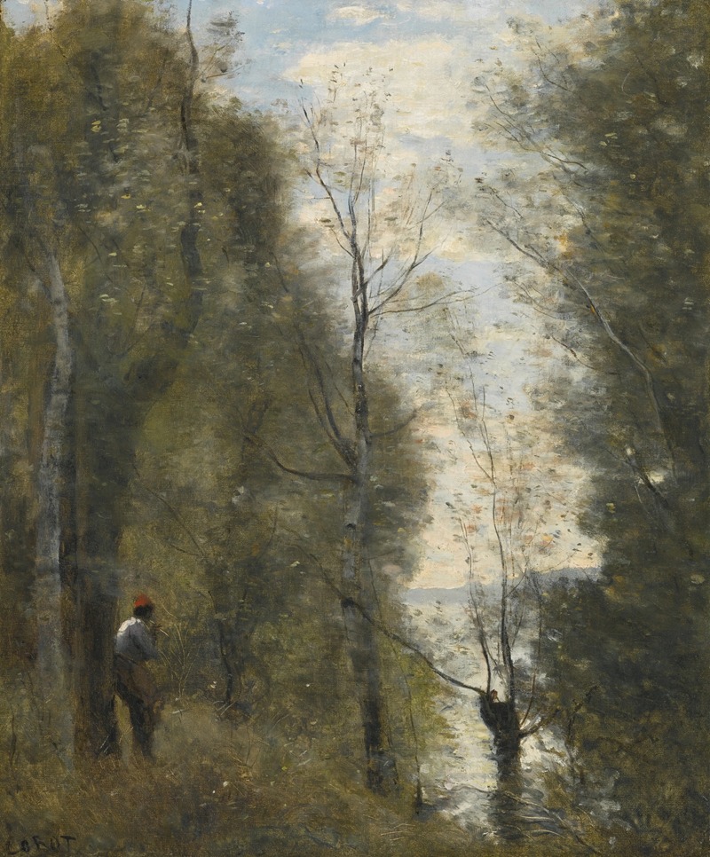 Jean-Baptiste-Camille Corot - Prairies inondées vues a travers la feuillee