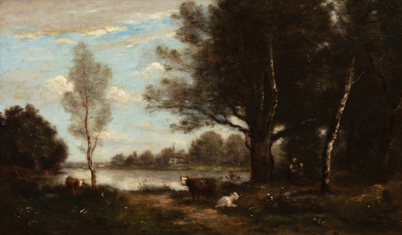 Jean-Baptiste-Camille Corot - Landscape with cows
