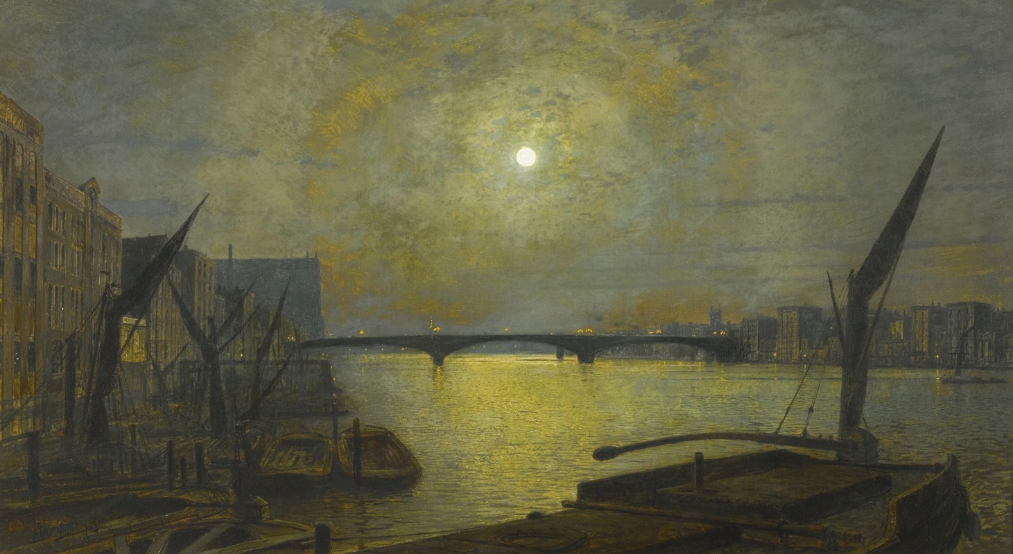 John Atkinson Grimshaw - Southwark Bridge from Blackfriars by Moonlight