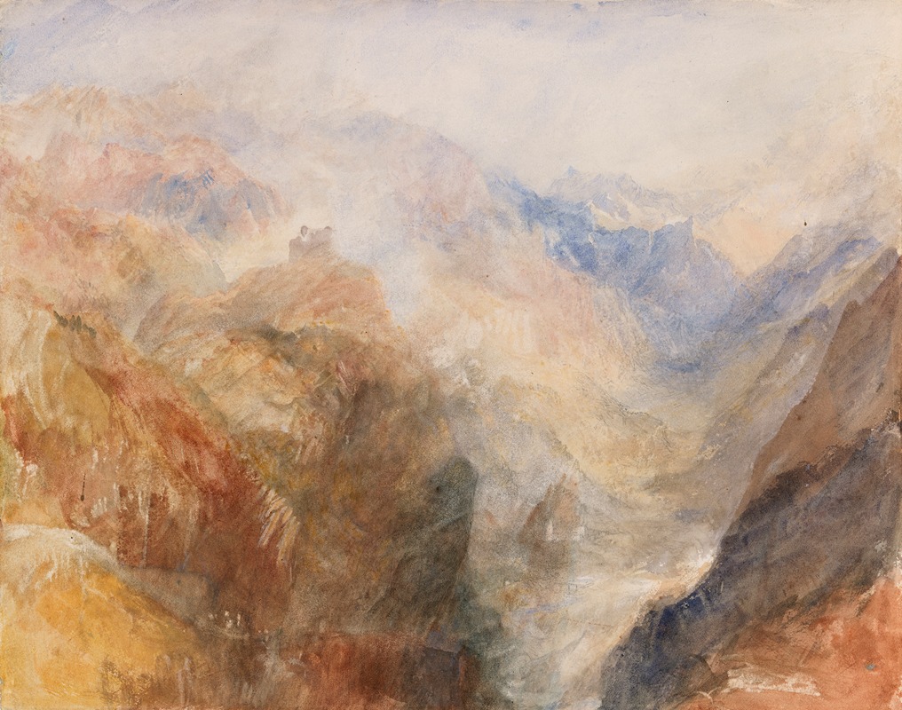 Joseph Mallord William Turner - Montjovet from below St Vincent, looking down the Val d’Aosta towards Berriaz