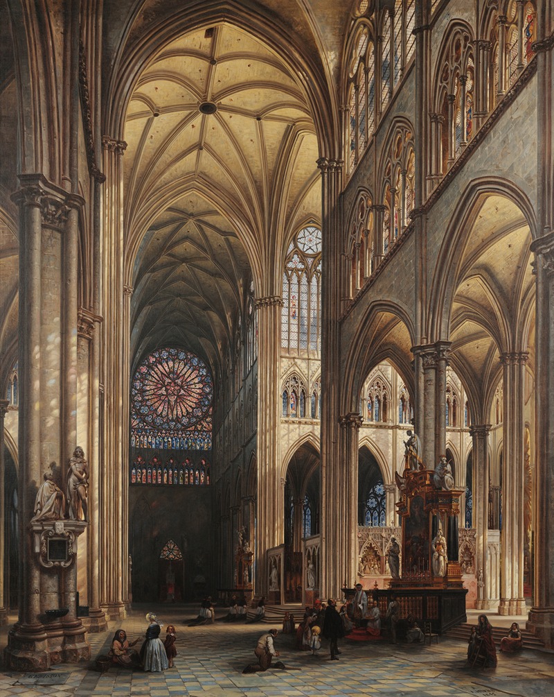 Jules Victor Génisson - Interior of the Cathedral of Amiens