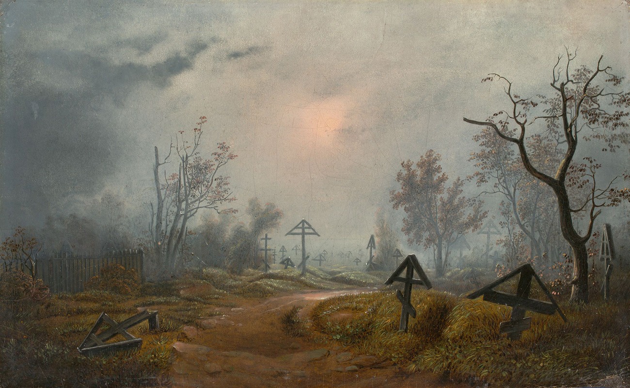 Carl Julius von Leypold - Clouds over a Russian graveyard