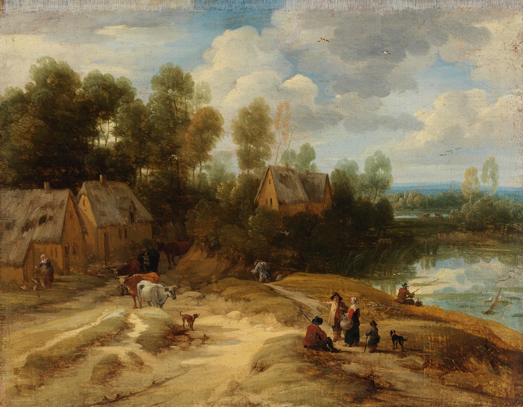 Lodewijk de Vadder - Landscape with Peasants and Cattle