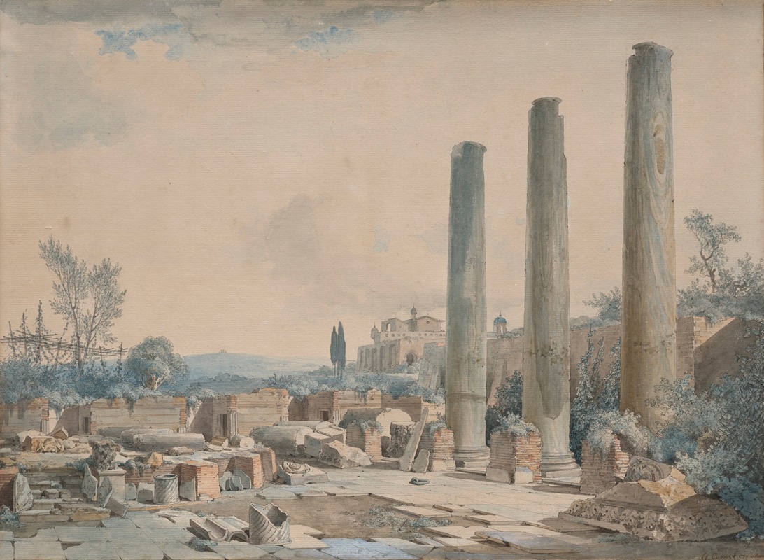 Louis-François Cassas - Les ruines du temple de Jupiter à Pouzzoles