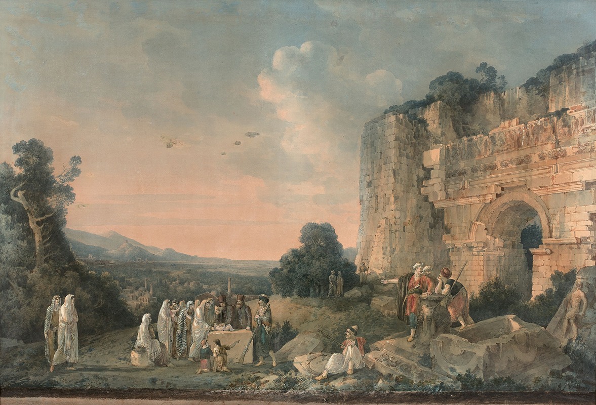 Louis-François Cassas - Une famille grecque devant Ephèse, près de la porte de la Persécution