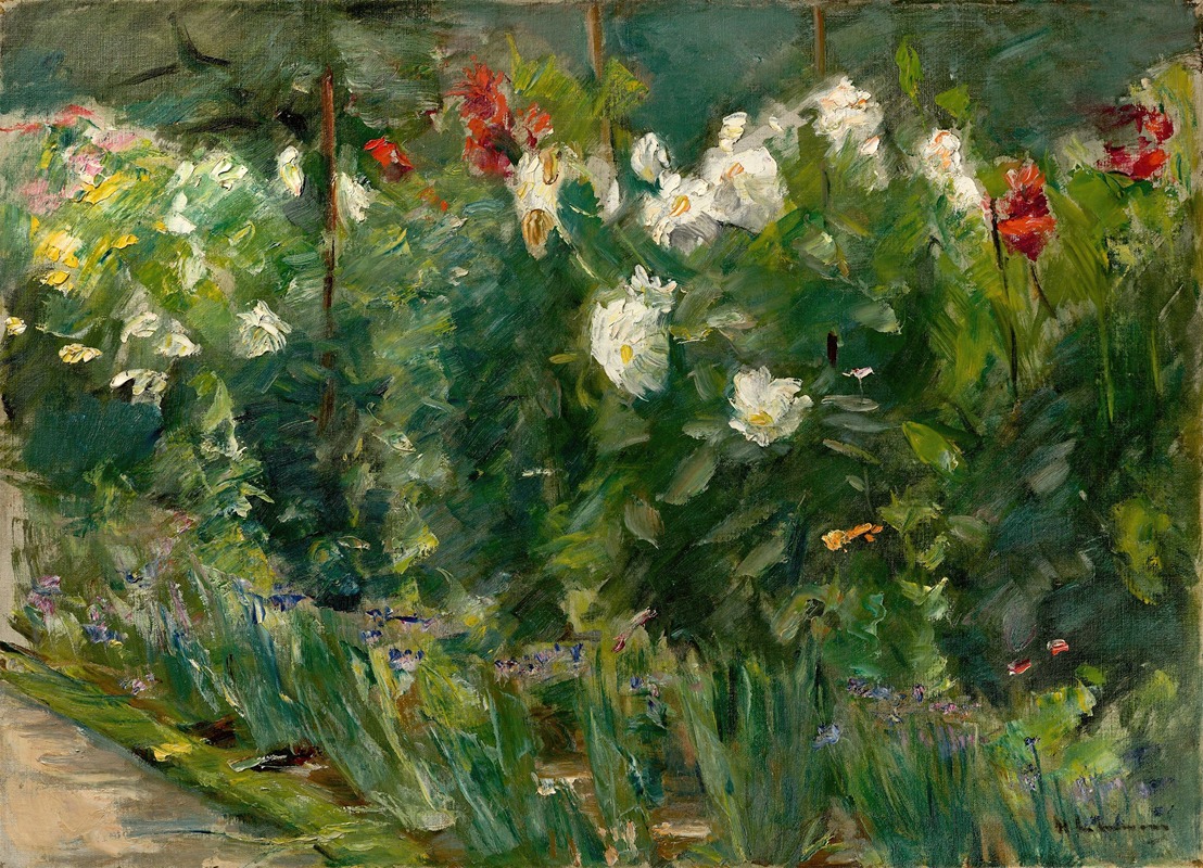 Max Liebermann - Rote und weiße Blumen nach Südosten