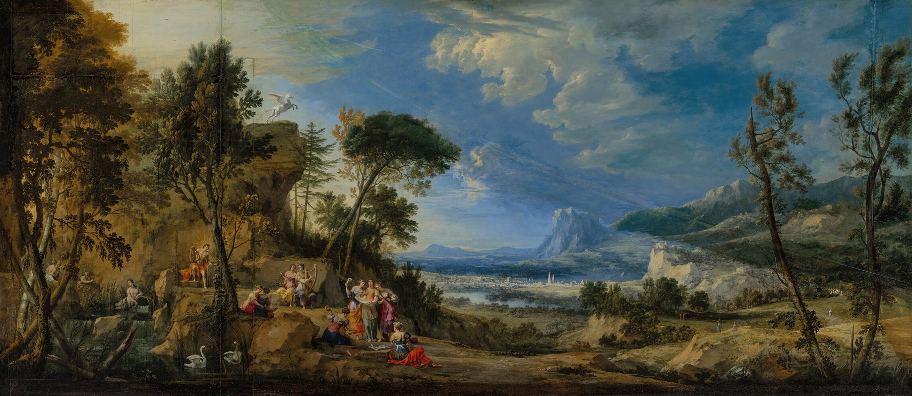 Pierre Patel the elder - Apollo and the Muses in a landscape