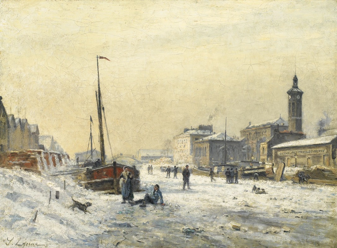 Stanislas Lépine - Le Bassin de la Villette en hiver