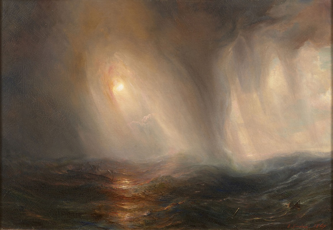 Théodore Gudin - Effet de lumière au cœur d’une tempête en mer