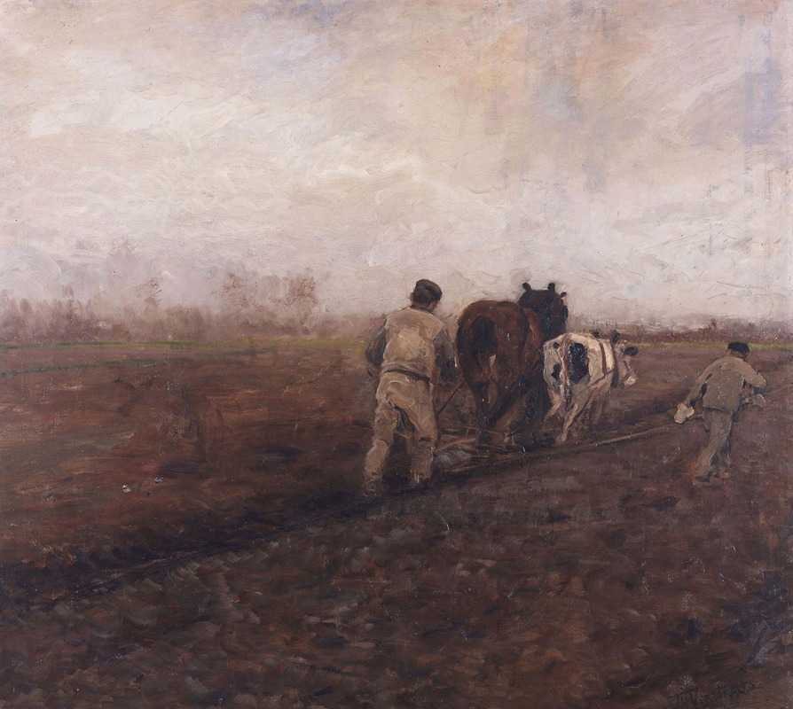 Theodoor Verstraete - Plowing the field