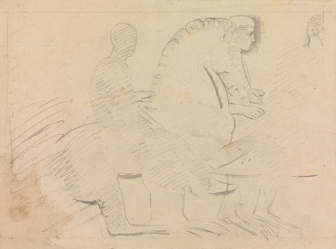 William Pars - Sketch of a Horseman, From the Parthenon Frieze
