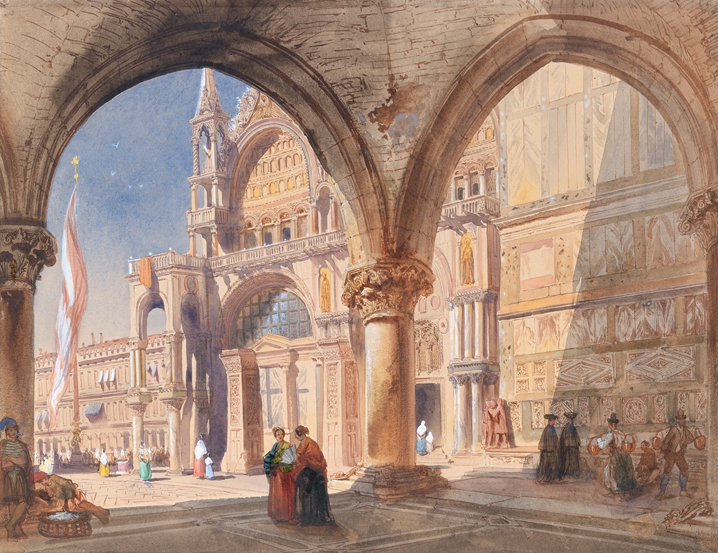 William Henry Lake Price - Saint Mark’s Venice, from the Doge’s Palace Colonnade