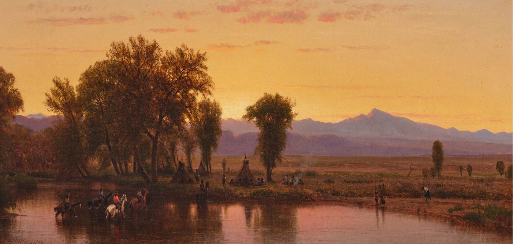 Worthington Whittredge - Indians Crossing the Platte River