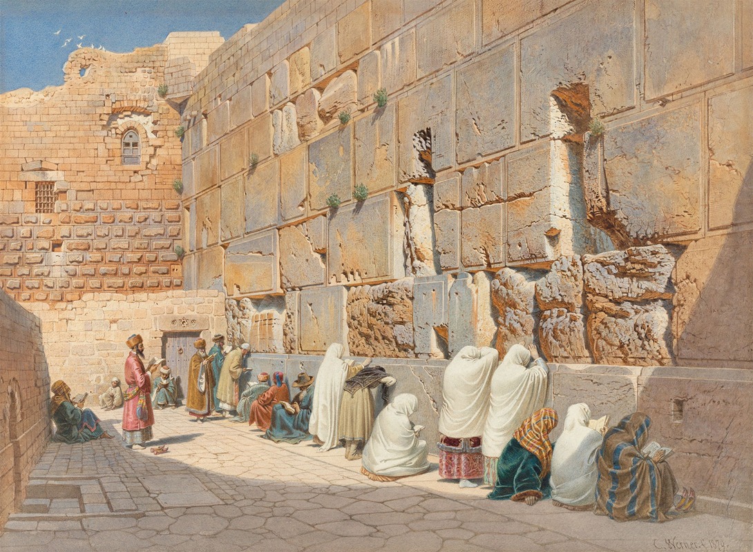 Carl Friedrich Heinrich Werner - The Wailing Wall in Jerusalem