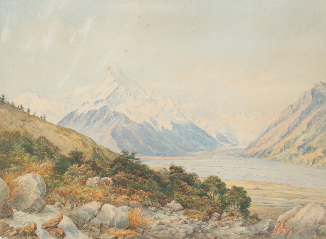 Charles Decimus Barraud - Mt. Cook from Tasman Valley