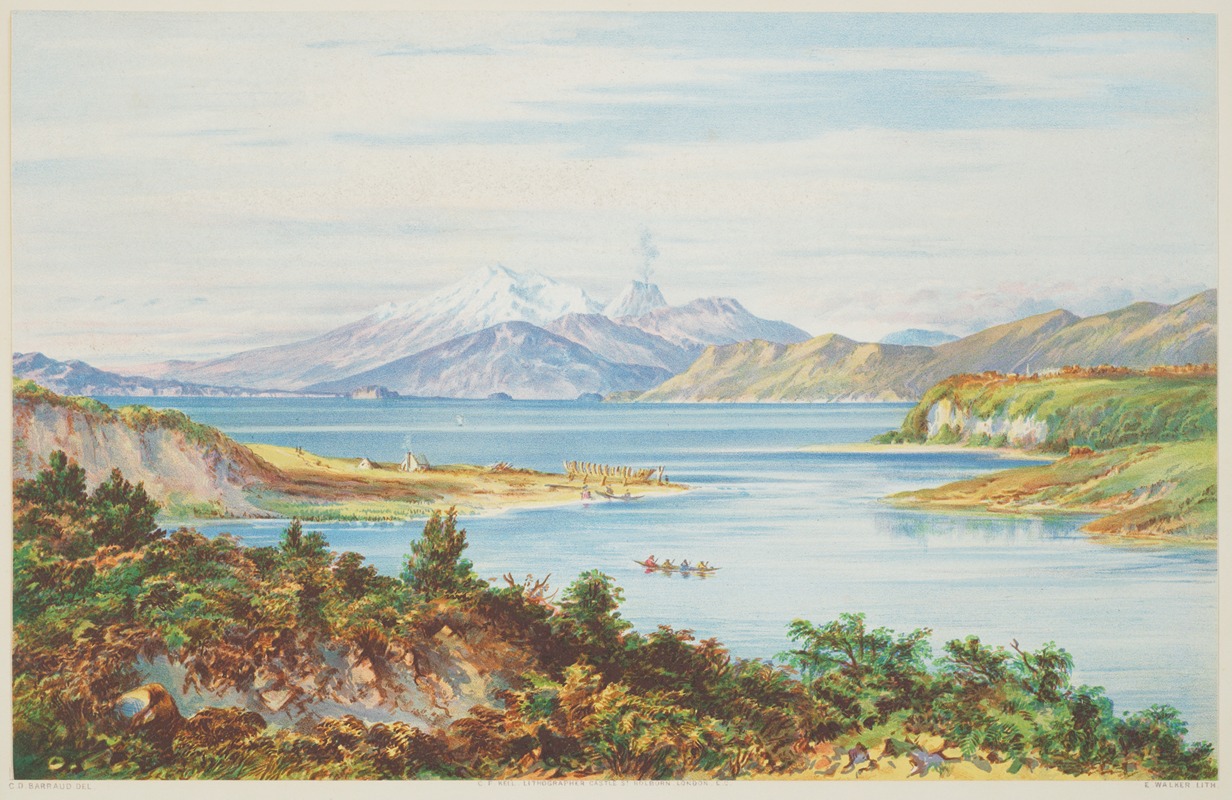 Charles Decimus Barraud - New Zealand Graphic and Descriptive. Lake Taupo